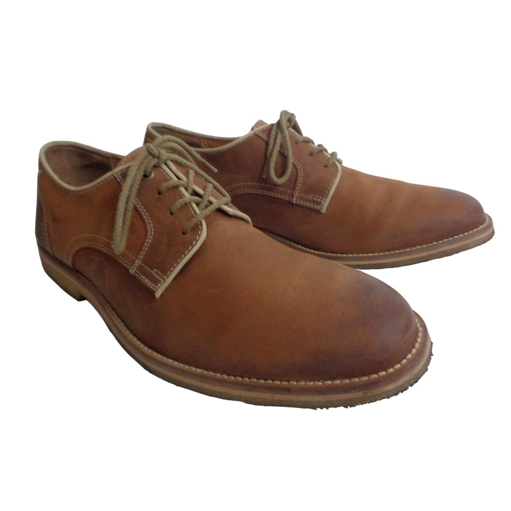 J&M 1850 Howell Men's‎ Brown Sheepskin Oxford Shoes Johnston & Murphy Size 12M
